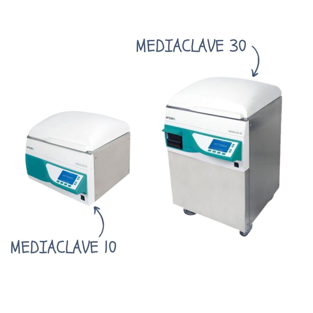 mediaclave culture media preparator from integra for the microbiology laboratories. Mediclave 10 and Mediaclave 30