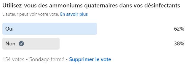 utilisation des ammoniums quaternaires dans les désinfectants pharma