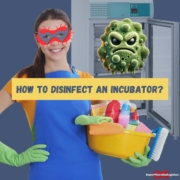 Cleaning a microbiology incubator contaminated with microorganism spores.