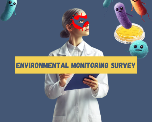 poll and survey done by supermicrobiologistes on the environmental monitoring in pharma microbiology labs