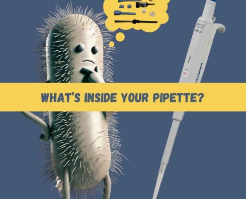 How does an air-cushion micropipette used in microbiology work?