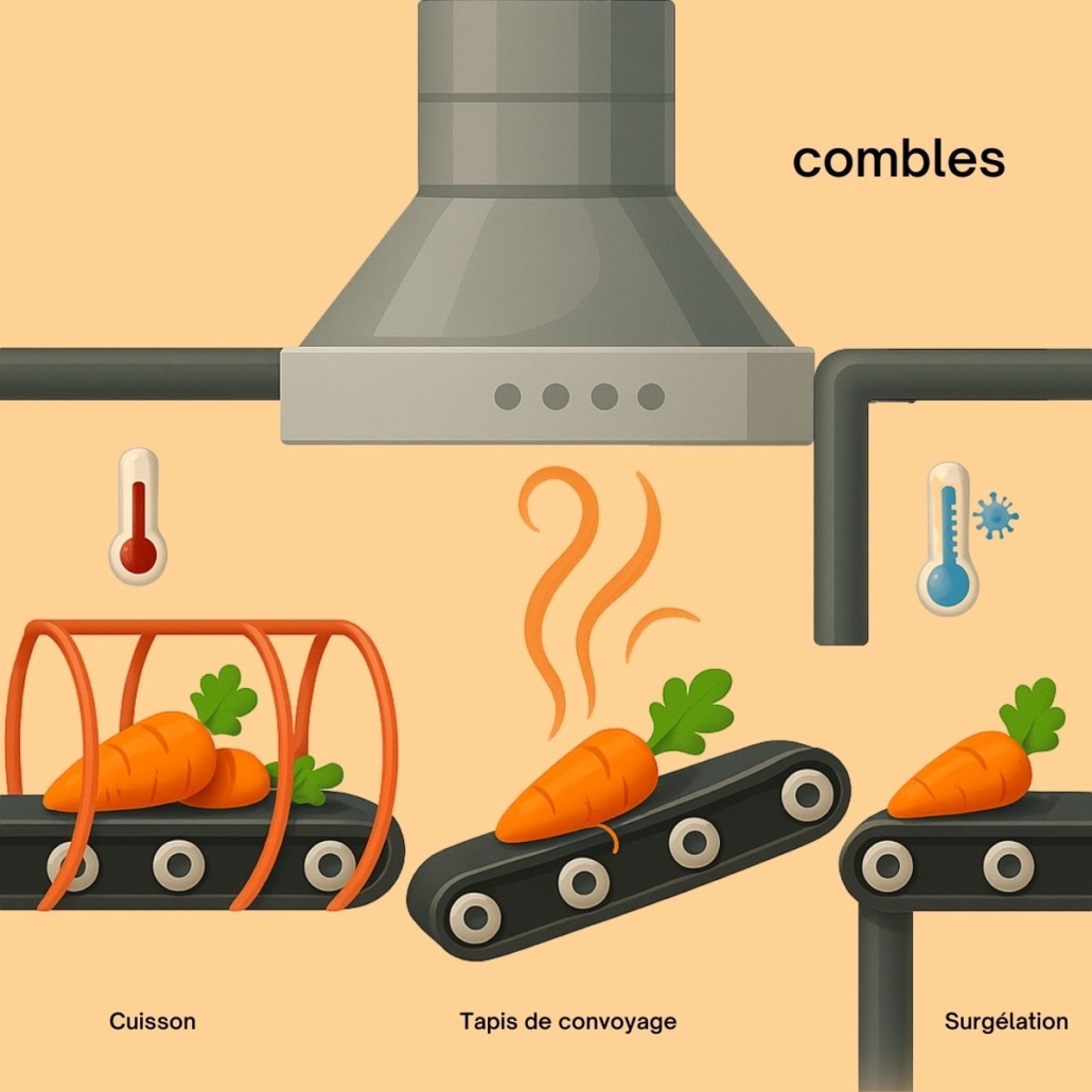 zone de production d'une usine de légumes surgelés victime d'une contamination aux salmonelles